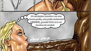 现场#9 视频: Two attractive blondes wager on a massive ebony sh...